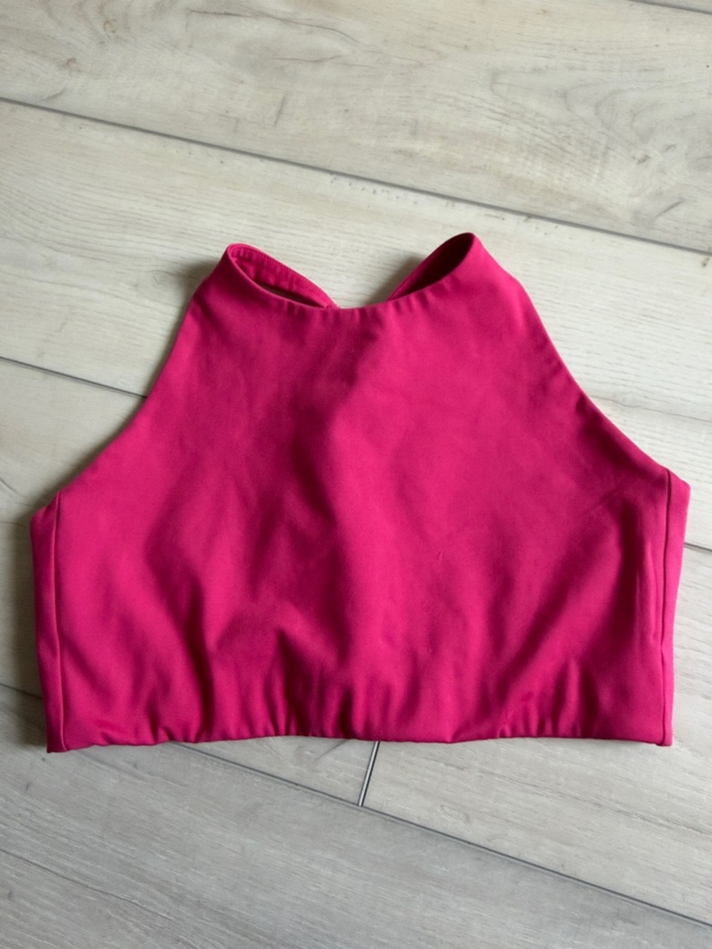 girlfriend collective bright pink crossover-back sports bra